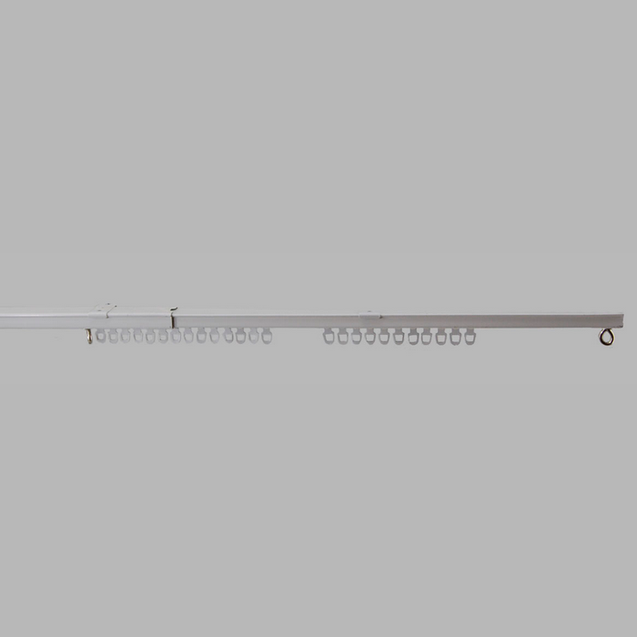 Complete uitschuifbare gordijnrails wit in verschillende lengtes
